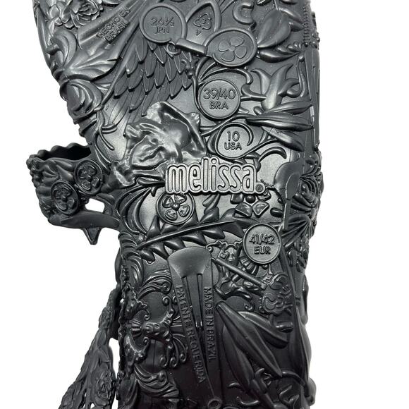 Melissa + Campana Barroca Black Gladiator Jelly Sandals Womens Size US 10 NEW - Picture 8 of 10